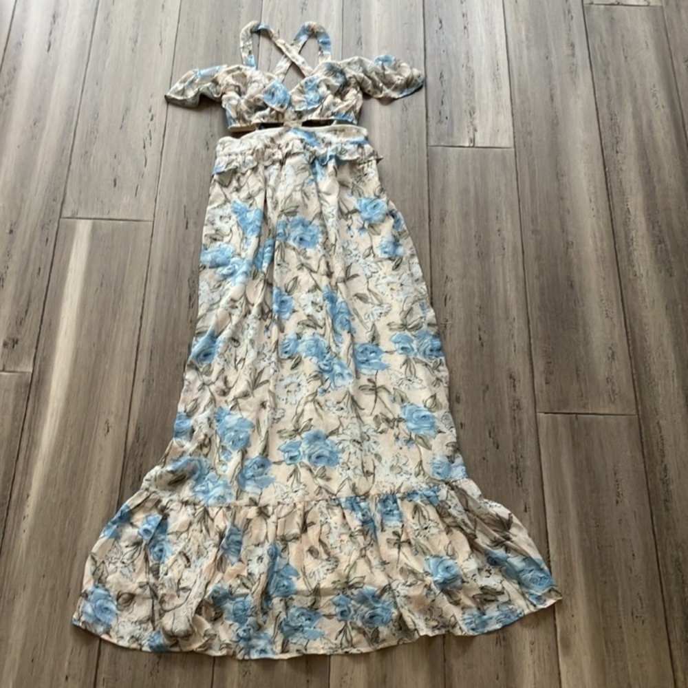 For Love and Lemons Free People Floral Off-Shoulder Maxi Dress S - Picture 2 of 13